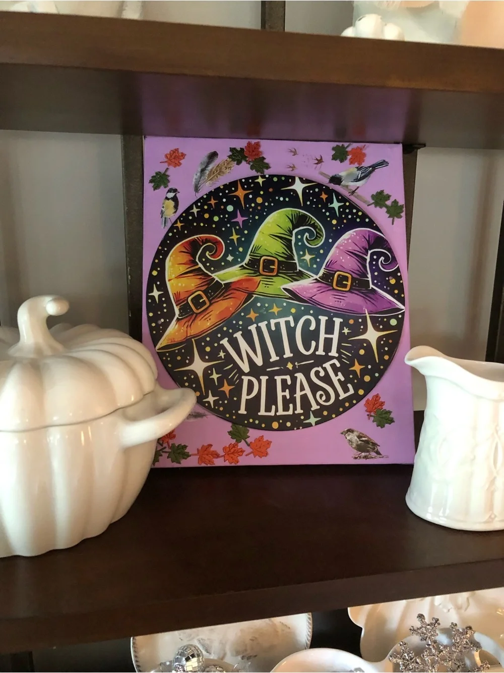 Witch Please Pink Halloween Wall Sign